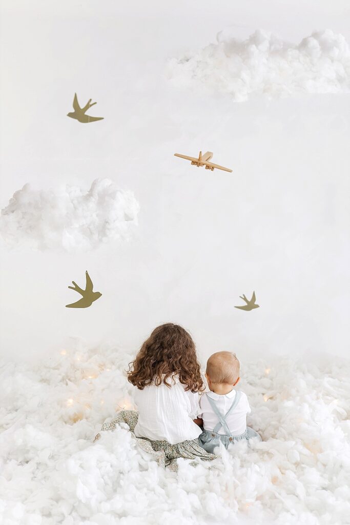 Petites séances photo pour enfants dans les nuages