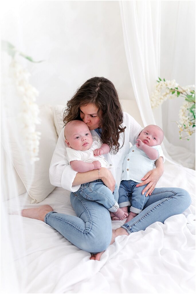 une séance photo pour la fête des mères en studio en essonne