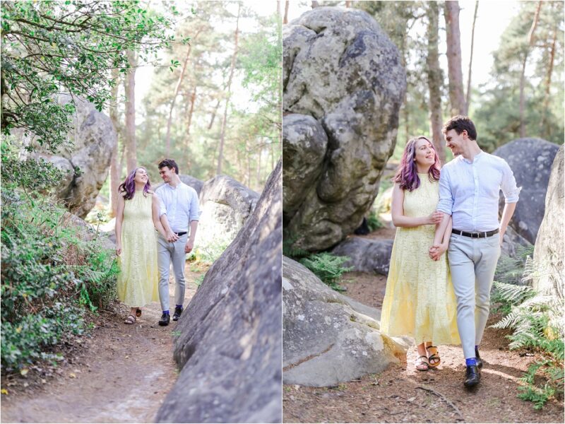 couple qui se promène dans la forêt