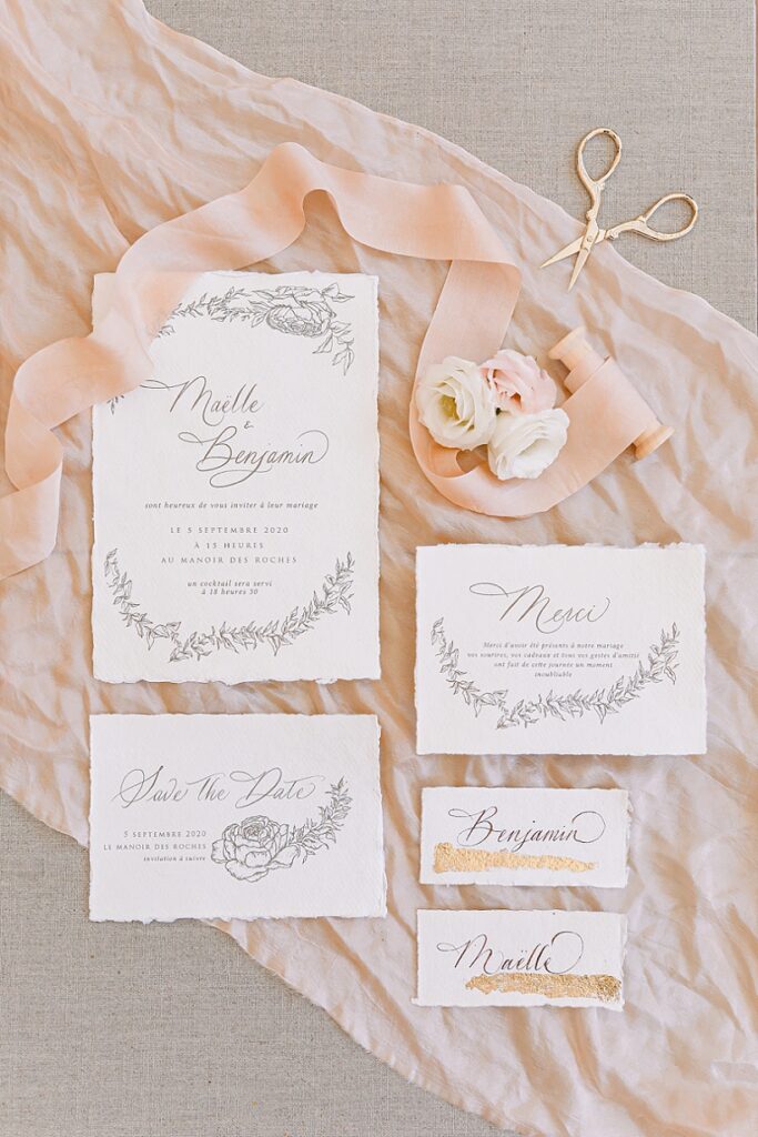 papeterie et invitations à un mariage