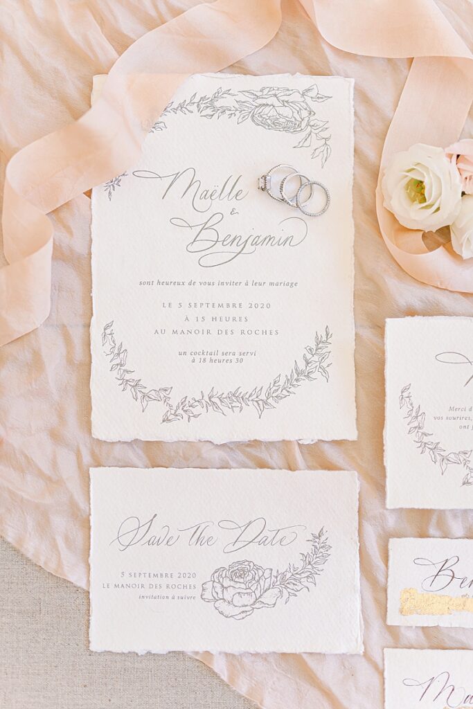 papeterie et invitations à un mariage